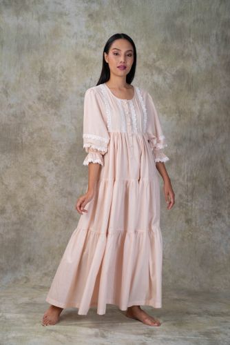 NEW! Peach Cotton dress- ANNEE